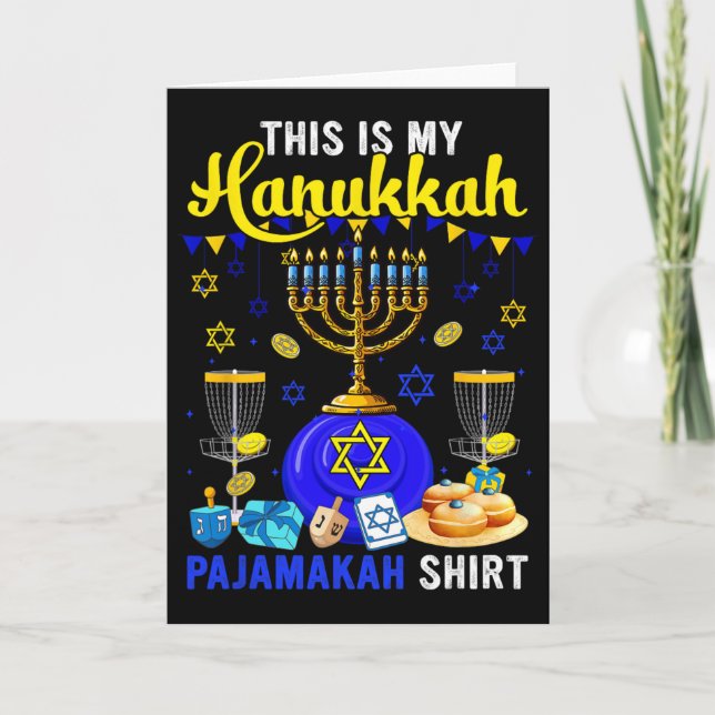 Min Hanukkah Pyjamas-shirt Disc Golf-spelare Judis Kort (Framsida)