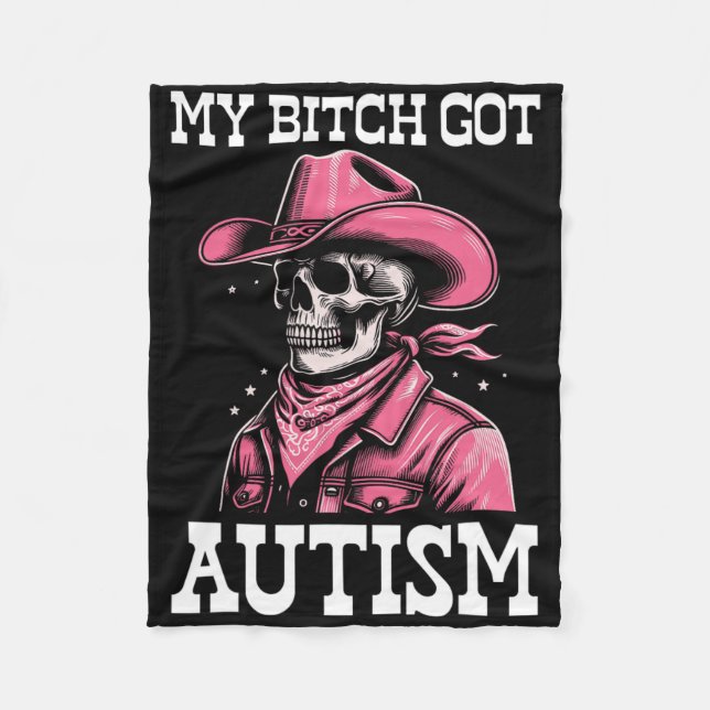 Min Har Autism Funny Skeleton Meme Autistic Fleecefilt (Framsidan)