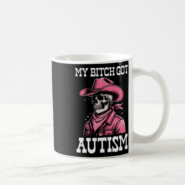 Min Har Autism Funny Skeleton Meme Autistic Kaffemugg (Höger)
