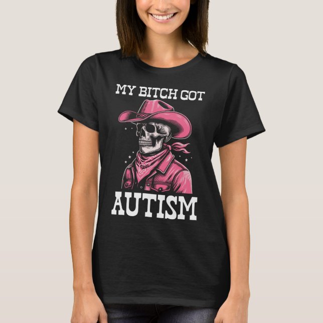 Min Har Autism Funny Skeleton Meme Autistic T Shirt (Framsida)