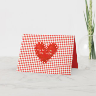 Min Hartjie Min Liefie Broderad Hjärtkort Tack Kort