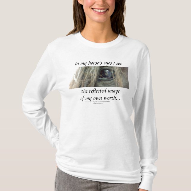 Min häst ögon/långärmadt-skjorta tee shirt (Framsida)