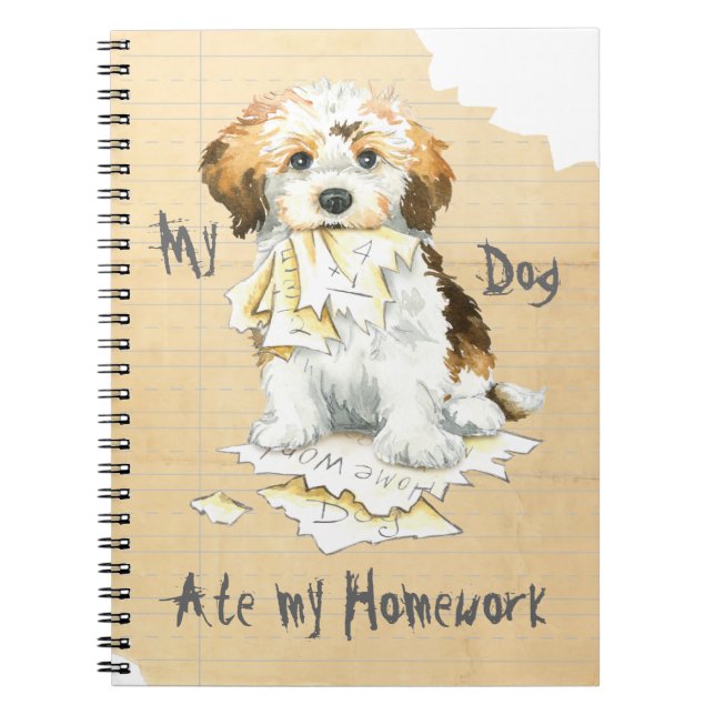 Min Havanese Ate Min hemläxa Anteckningsbok (Framsidan)