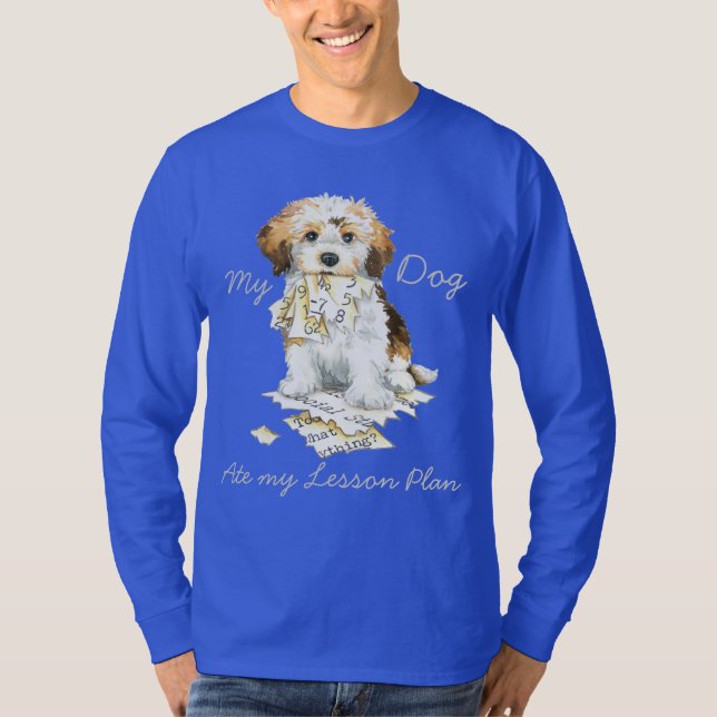 Min Havanese Ate My Lesson Plan T-shirt (Framsida)