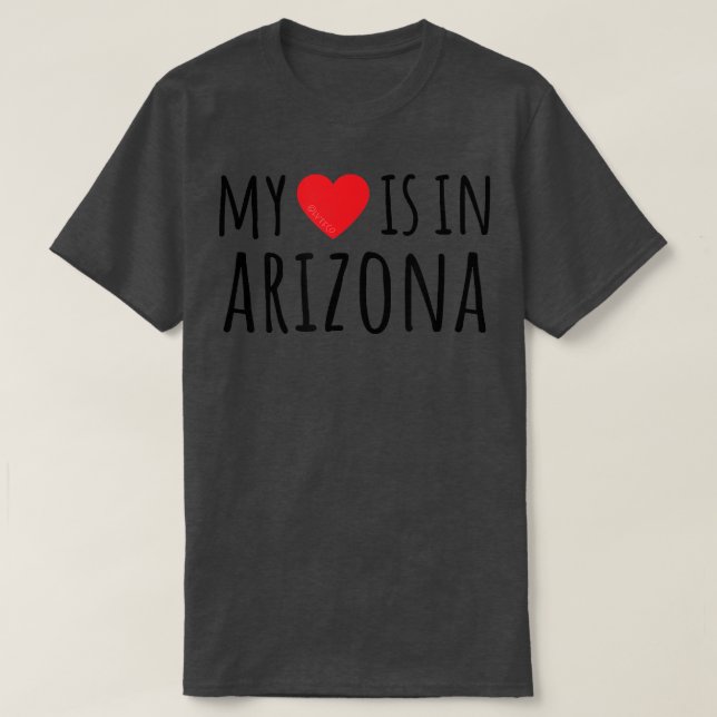 MIN HEART ÄR I ARIZONA Cute American State T Shirt (Design framsida)