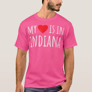 MIN HEART ÄR I INDIANA Cute American State T Shirt