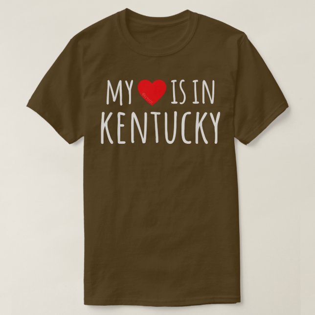 MIN HEART ÄR I KENTUCKY Cute American State T Shirt (Design framsida)