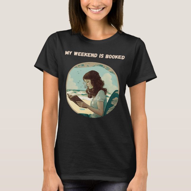 Min Helg är bokad bokmask T Shirt (Framsida)