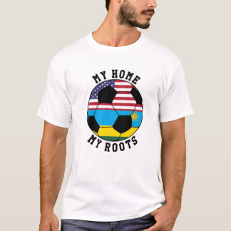 Min Hem Min Rötter Rwanda Flagga Fotboll T Shirt