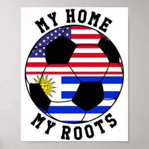 Min Hem Min Rötter Uruguay Flagga Fotboll T Shirt Poster