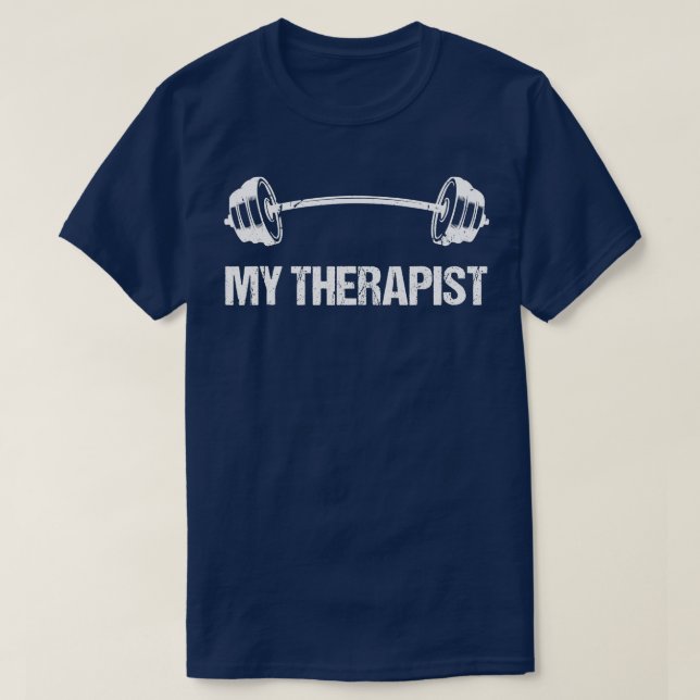 Min herapist (Barbell) - Lättare arbetsviktsliftni T Shirt (Design framsida)