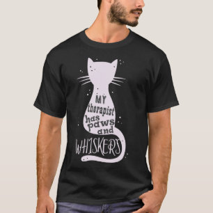Min herapist har Tass och Whisker Cat Kitten Mamma T Shirt