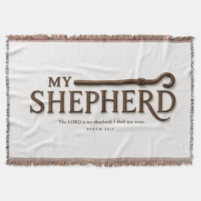 MIN HERDE | Ren Vit | Psalm 23:1 Filt (Framsidan)