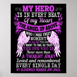 Min Hero är Heart Angel Think Alzheimers Warrior Poster