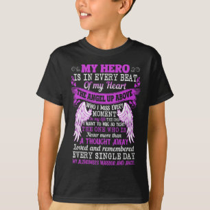Min Hero är Heart Angel Think Alzheimers Warrior T Shirt