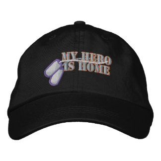 Min Hero är hemma Broderad Keps