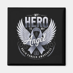 Min Hero är min ängel Brain Cancer Awareness Hero Magnet