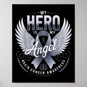 Min Hero är min ängel Brain Cancer Awareness Hero  Poster