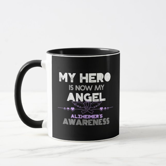 Min Hero är nu min ängel - Alzheimers medvetenhet Mugg (Vänster)