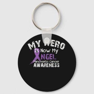 Min Hero är nu min angel- bukspottkörtelcancer Nyckelring