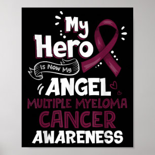Min Hero är nu min angel Många Myeloma Cancer Poster
