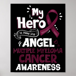 Min Hero är nu min angel Många Myeloma Cancer Poster