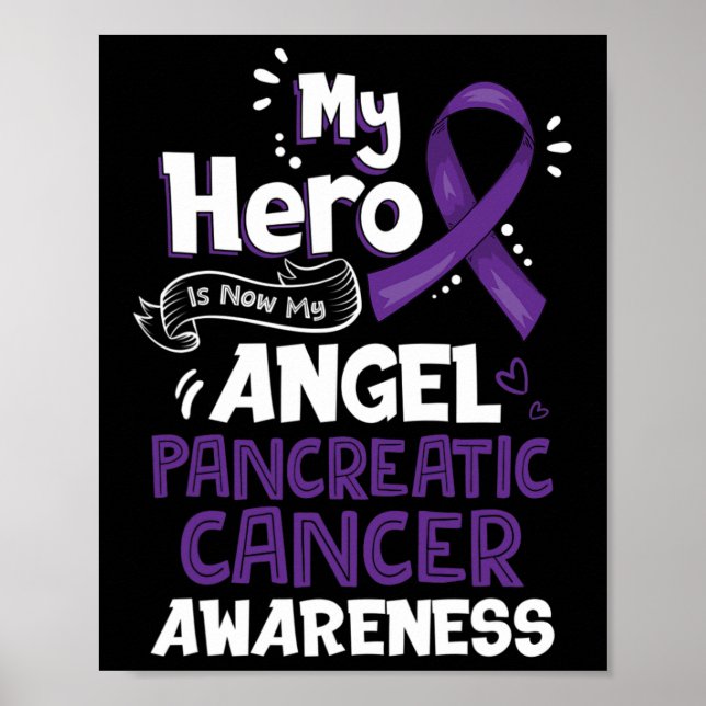 Min Hero är nu min angel Pankreascancer Awarenes Poster (Framsidan)