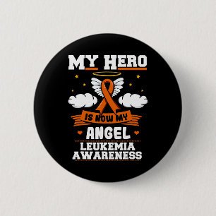 Min Hero är nu min Grönt i Angel Leukemia Ribbon C Knapp