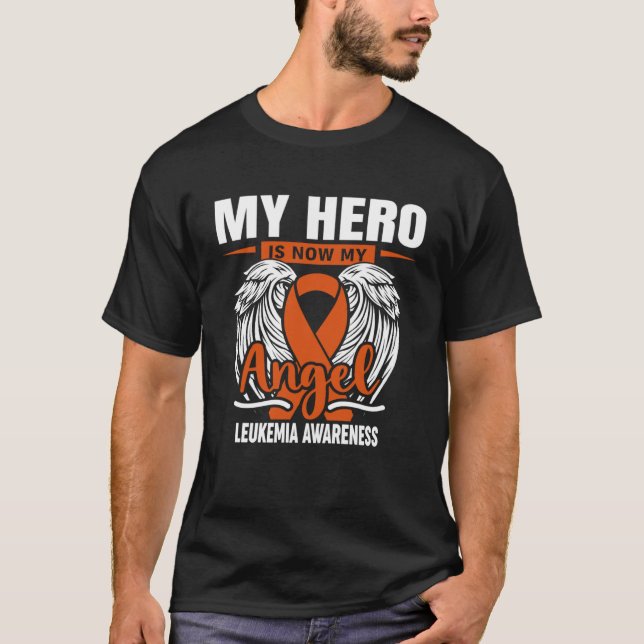 Min Hero är nu min Orange i Angel Leukemi T Shirt (Framsida)
