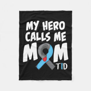 Min Hero kallar mig Mamma T1d diabetes typ 1 Fleecefilt