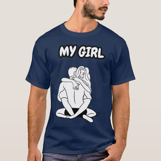 Min heta tjej rolig t shirt (Framsida)
