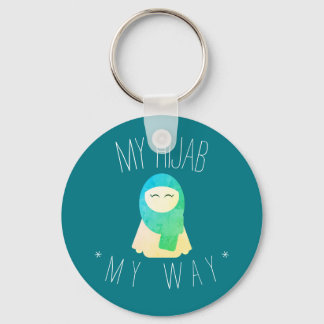 min hijab grönt keychain muslim-tjej nyckelring