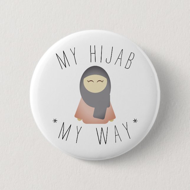 min hijab Pinback-knapp, muslimsk flicka islamic-g Knapp (Framsida)