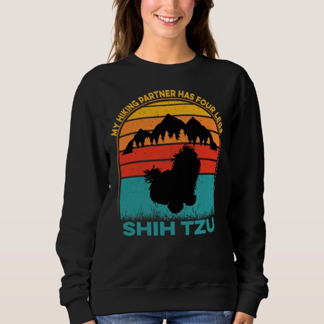 Min Hiking-partner har fyra Ben Shih Tzu T Shirt (Framsida)