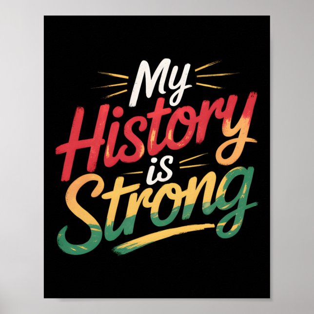 Min historia är stark, svart, afrikansk poster (Framsidan)