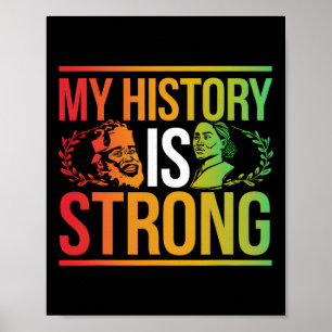 Min historia är stark svart månad afroamerikansk poster