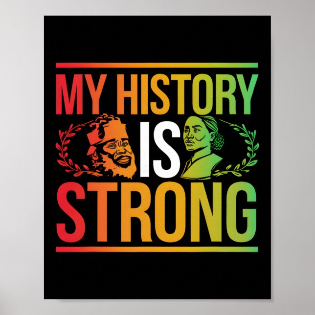 Min historia är stark svart månad afroamerikansk  poster (Framsidan)