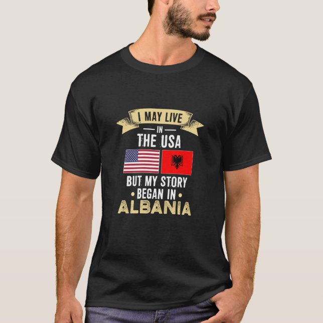 Min historia började i Albanien T Shirt (Framsida)