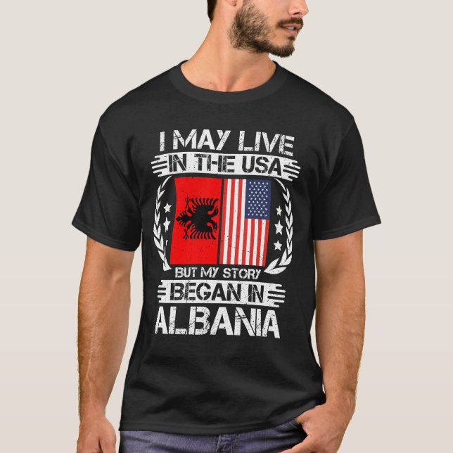 Min historia började i Albanien T Shirt (Framsida)