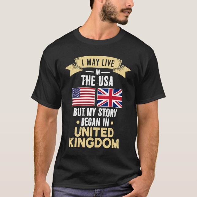 Min historia började i Förenade kungariket T Shirt (Framsida)