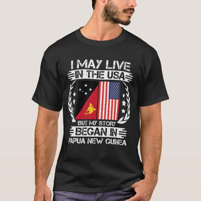 Min historia började i Papua Nya Guinea T Shirt (Framsida)