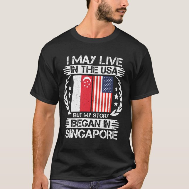 Min historia började i Singapore T Shirt (Framsida)