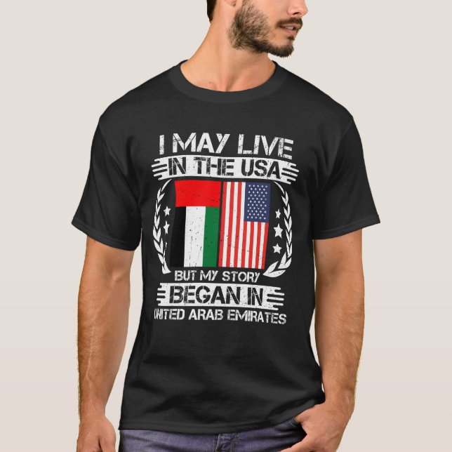 Min historia börjar i Förenade Arabemiraten T Shirt (Framsida)