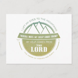 Min hjälp kommer från Lord, Grönt Logotyp Verse Vykort