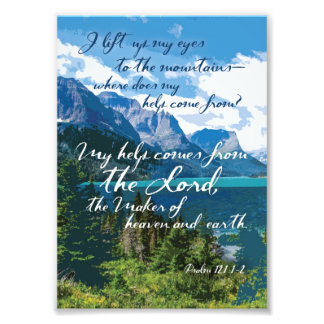 Min hjälp kommer från Lord Psalm 121 Mountain Art Fototryck