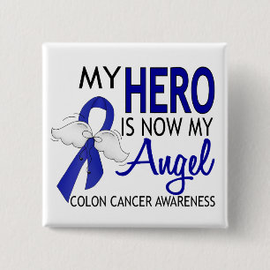 Min hjälte är min ängelkoloncancer knapp