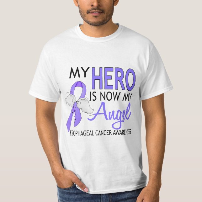 Min hjälte är min Esophageal cancer för ängeln T-shirt (Framsida)