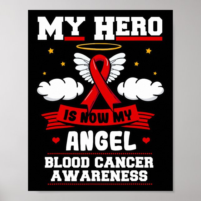 Min hjälte är nu min ängel Blodcancer Röda moln Li Poster (Framsidan)