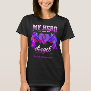 Min hjälte är nu min ängel Lupus medvetenhet T Shirt