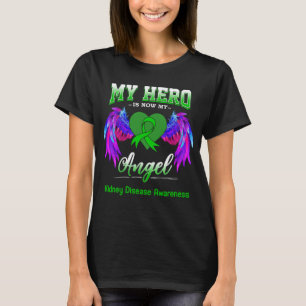 Min hjälte är nu min ängel njursjukdom medvetenhet t shirt